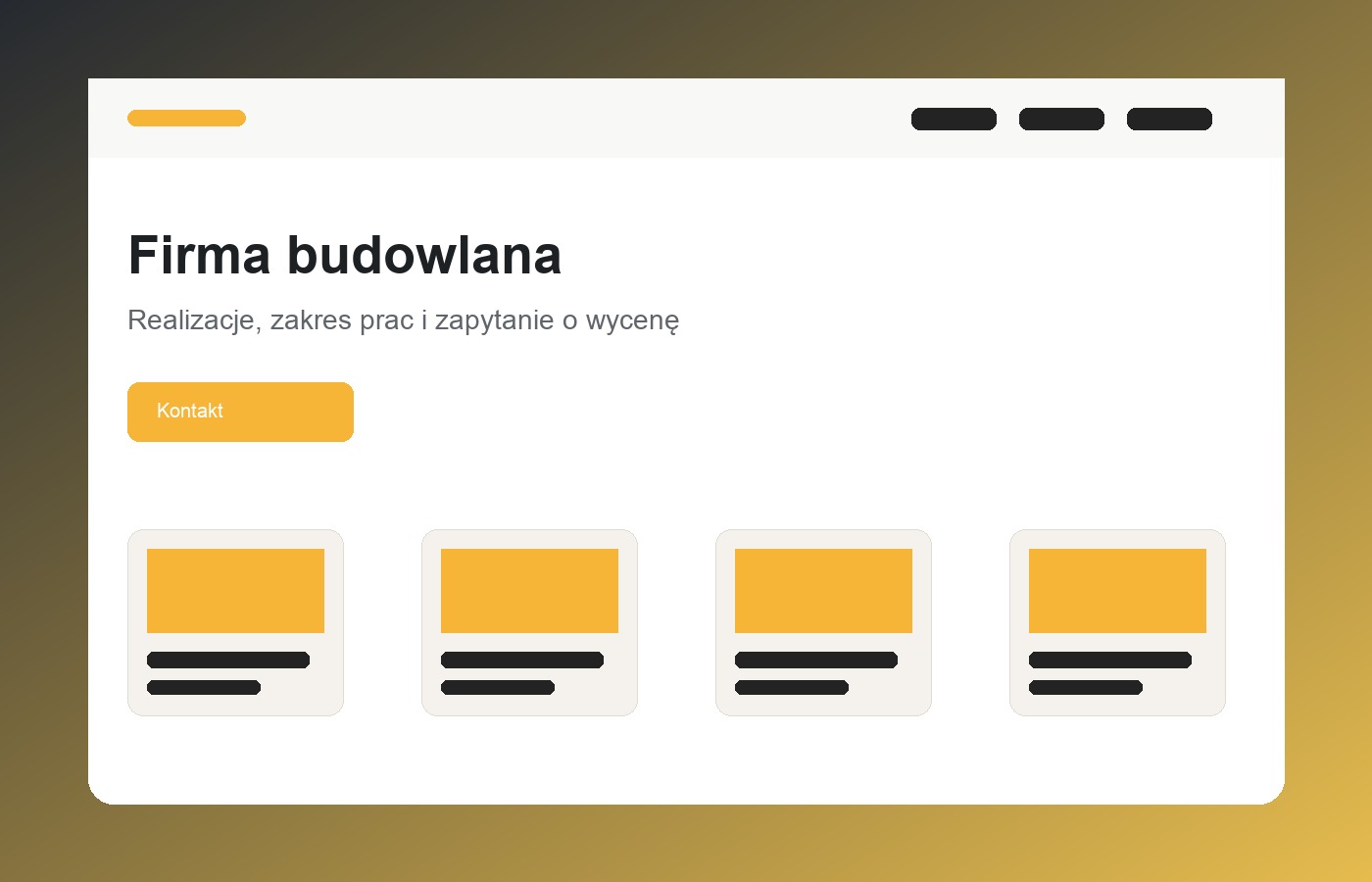 Przykładowa strona dla firmy budowlanej z realizacjami